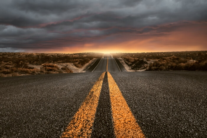Hilly country road.