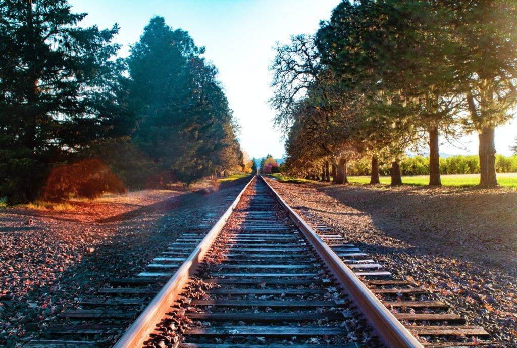 Empty train tracks.
